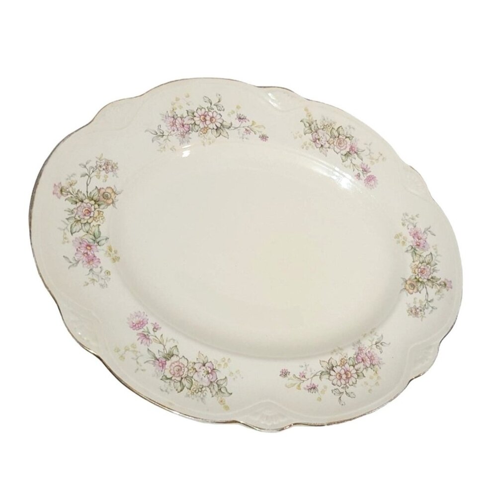 Homer‎ Laughlin Platter Vintage Floral 13.5